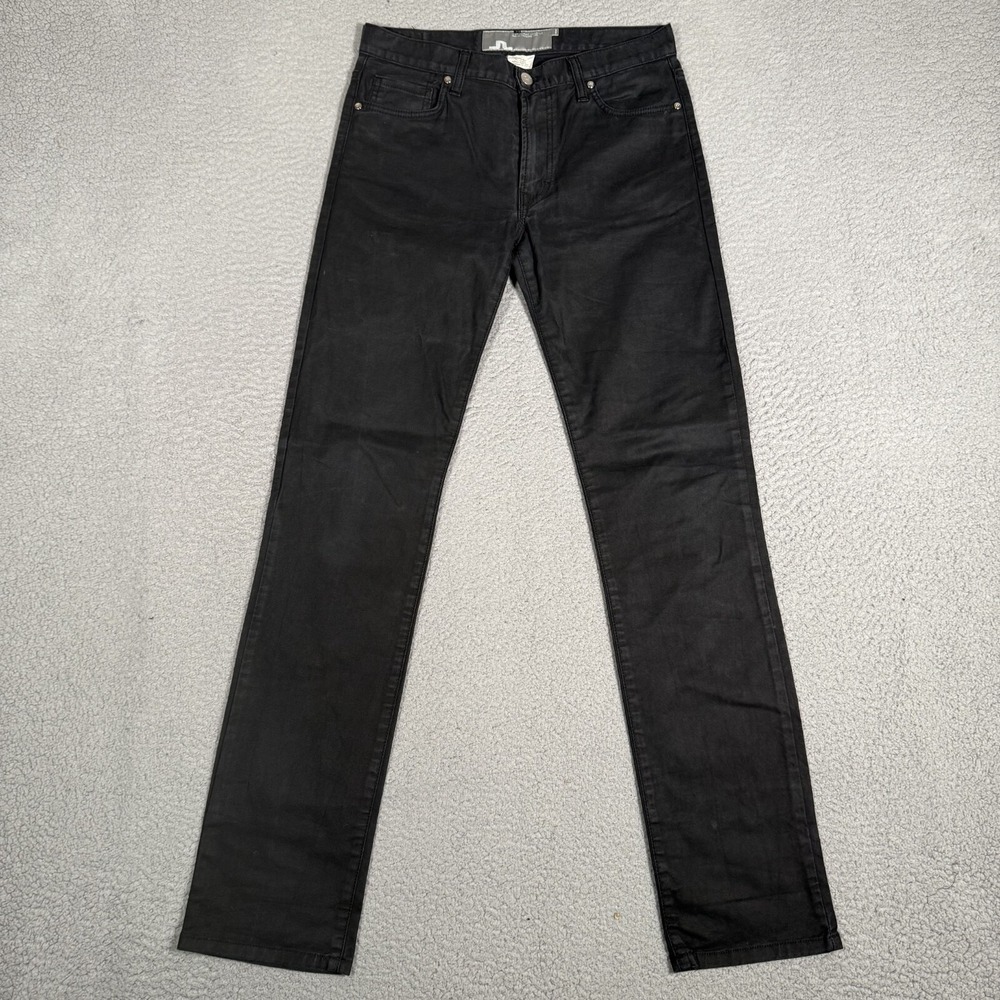 J Lindeberg Jeans Mens 29x33 Black Jay Jet Set Skinny Denim Casual Preppy Logo - Picture 1 of 13